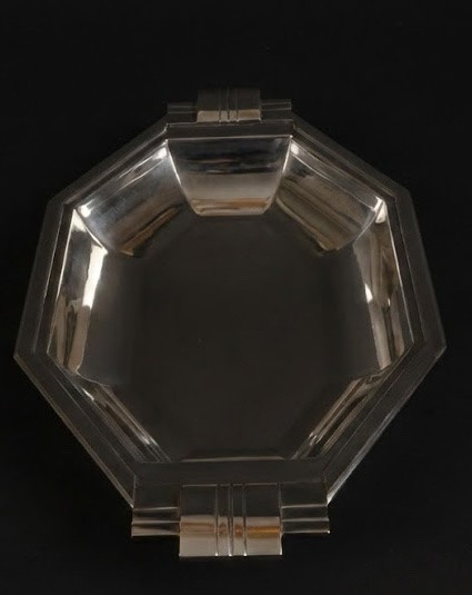 Plateau Octogonal à Anses Géométriques Art Déco-photo-2