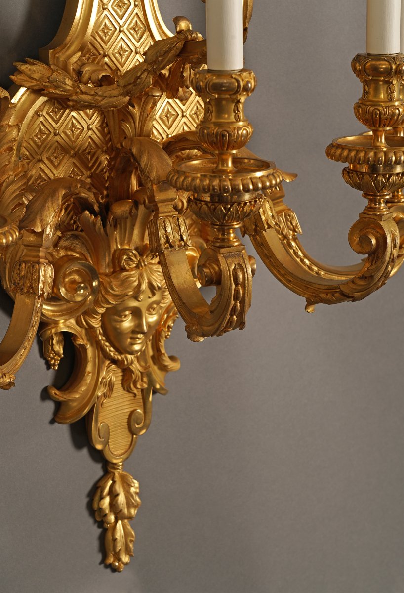 A. Grandpierre, Set Of Four Wall-lights, France, Circa 1890-photo-3