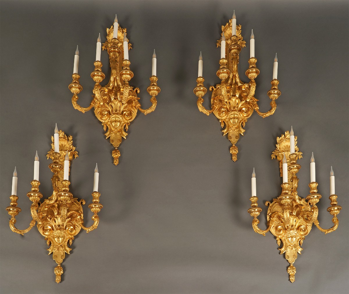 A. Grandpierre, Set Of Four Wall-lights, France, Circa 1890