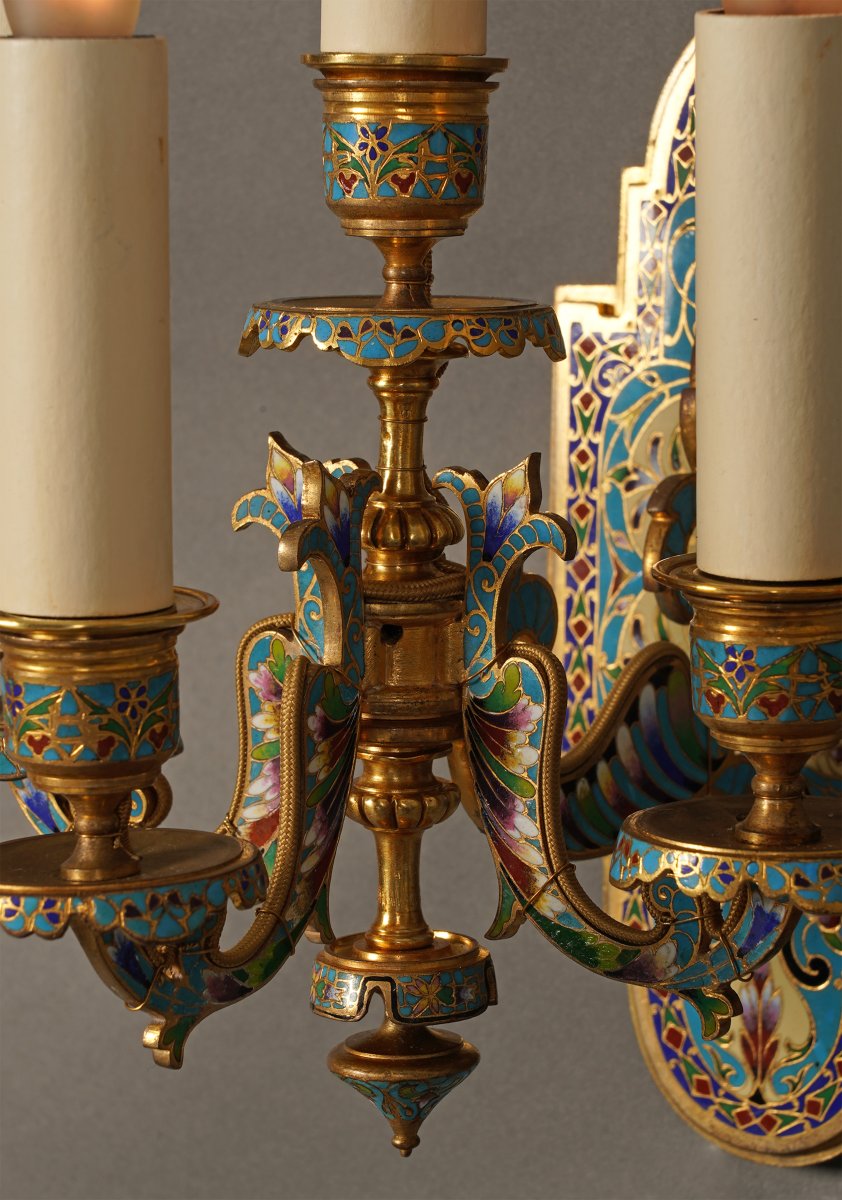 F. Barbedienne, Lustre Orientalisant et ses Appliques, France, circa 1880-photo-2