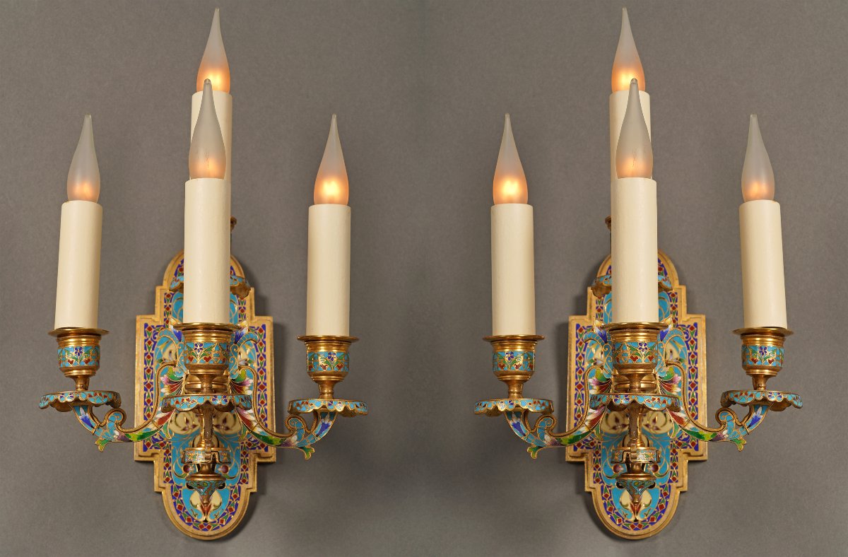 F. Barbedienne, Lustre Orientalisant et ses Appliques, France, circa 1880-photo-6