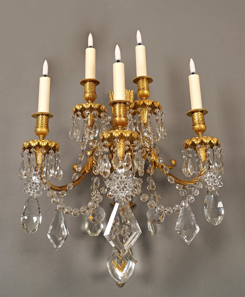 Baccarat, Set Of Four "quiver" Wall-lights, France, Circa 1860-photo-5