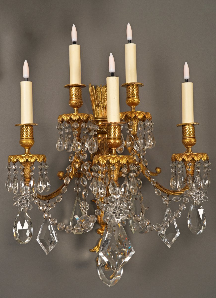 Baccarat, Set Of Four "quiver" Wall-lights, France, Circa 1860-photo-6