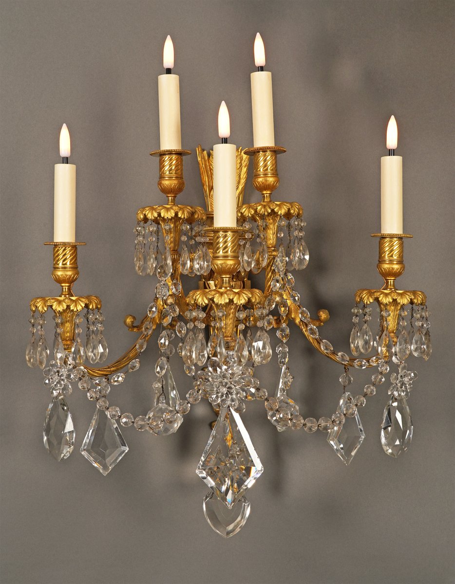 Baccarat, Set Of Four "quiver" Wall-lights, France, Circa 1860-photo-7