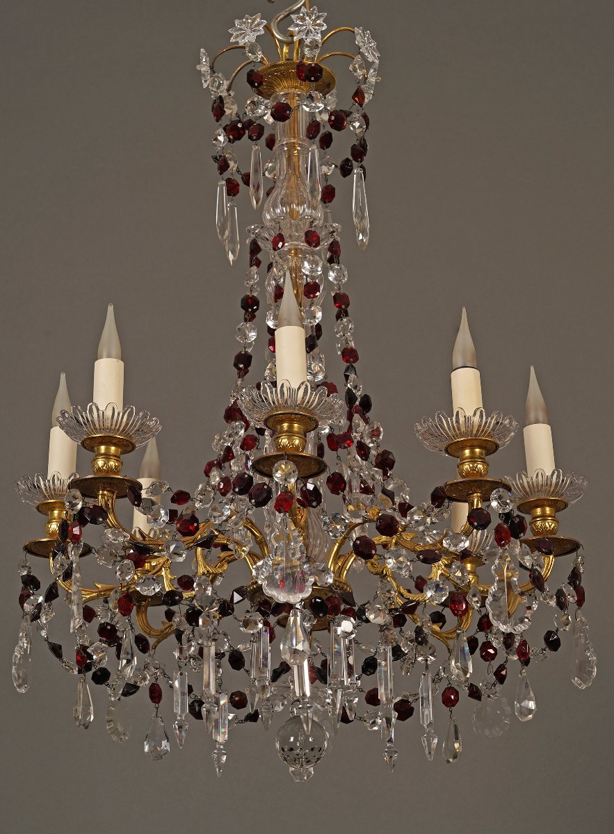 Baccarat, Crystal Chandelier, France Circa 1890-photo-4