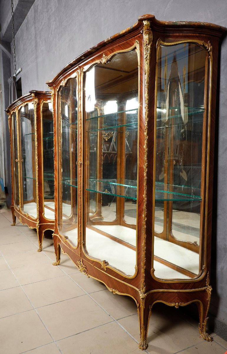 J.-e. Zwiener & L. Messagé, Pair Of Vitrines, France, Circa 1885-photo-4