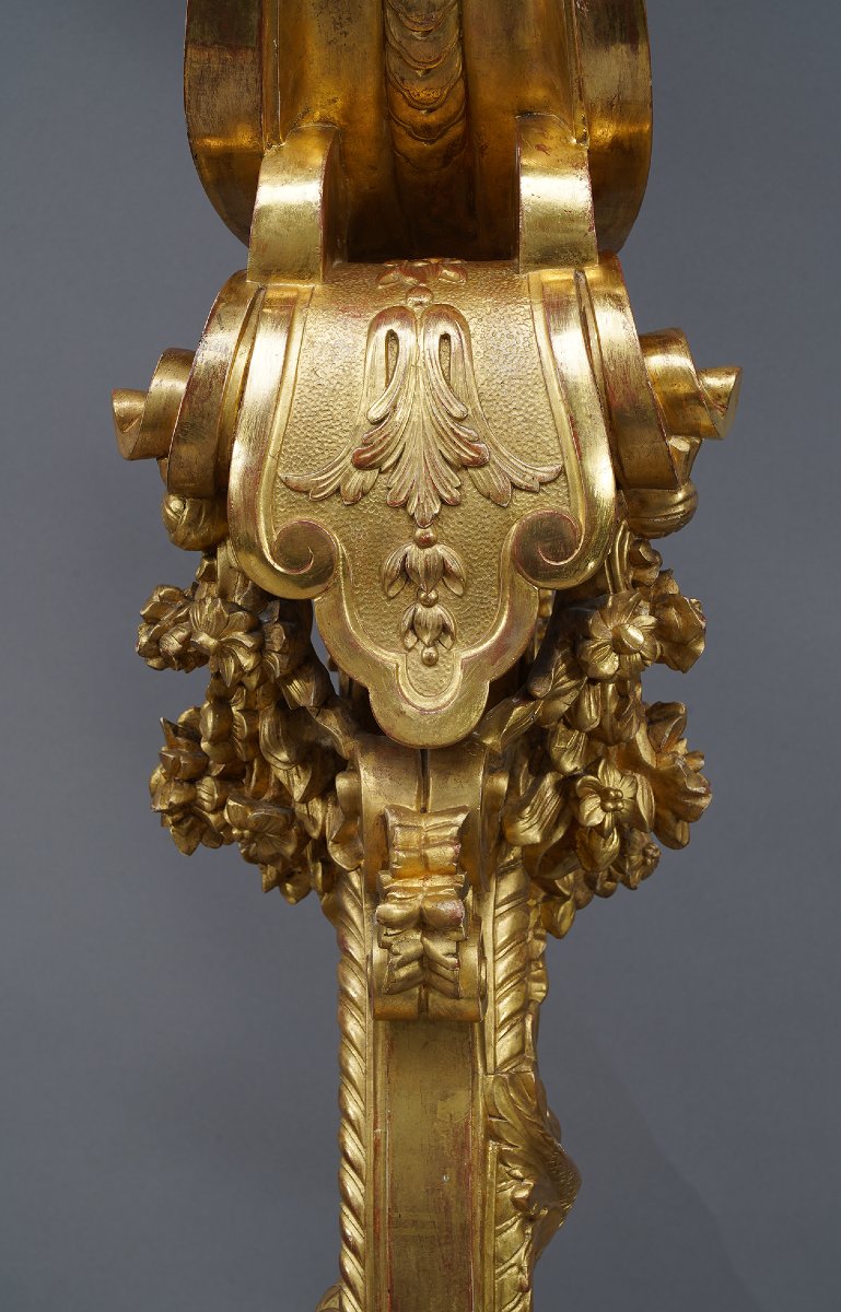 Pair Of « Dolphins » Torcheres Holders, France, Circa 1860-photo-5
