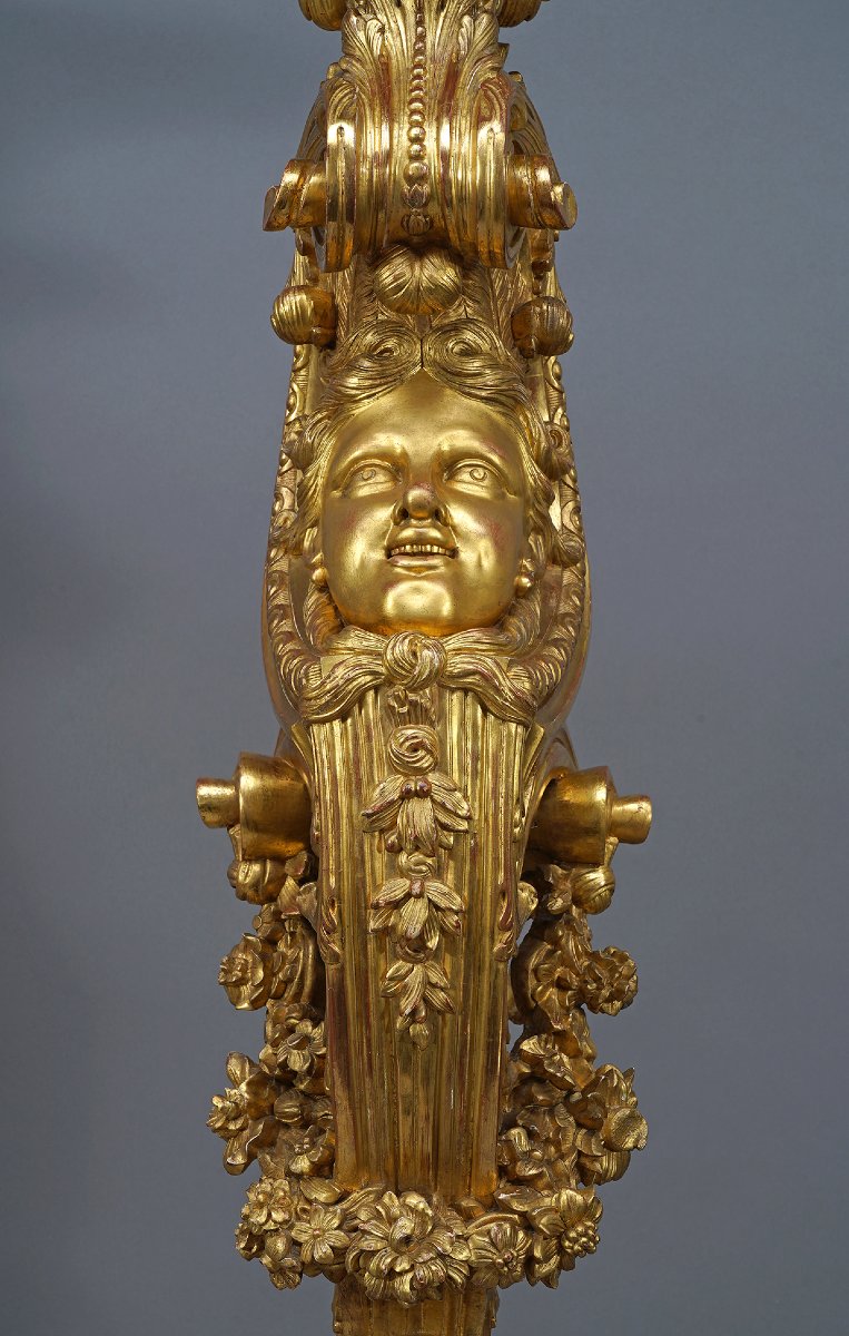 Pair Of « Dolphins » Torcheres Holders, France, Circa 1860-photo-7