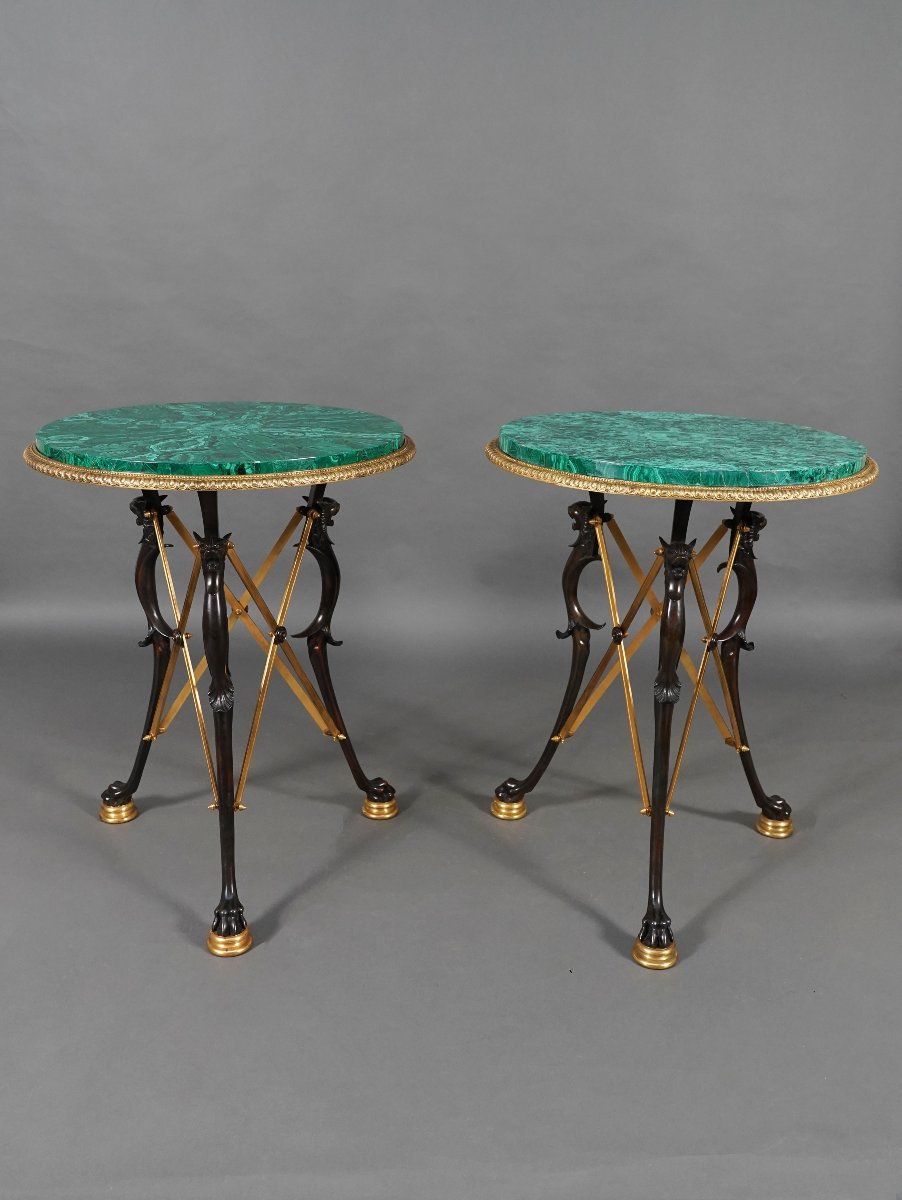 Paire de guéridons Néo-Pompéiens par H. Picard, France, circa 1860-photo-3