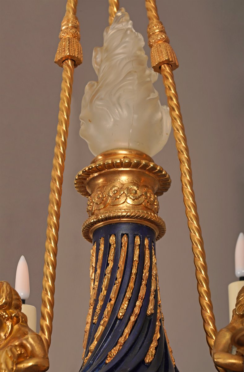 A.-e. Beurdeley, Chandelier With Terms, France, Circa 1880-photo-6
