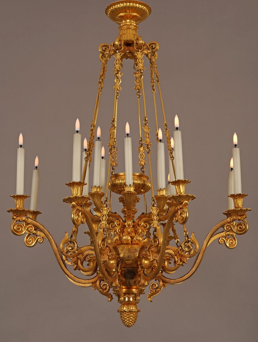 G.-j. Galle, Restauration Period Chandelier, France, Circa 1830-photo-2