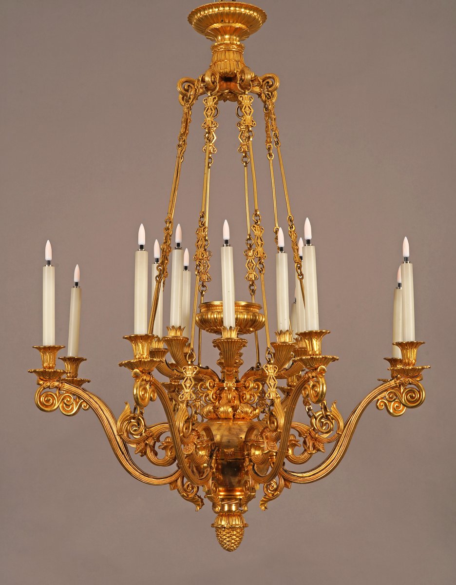G.-j. Galle, Restauration Period Chandelier, France, Circa 1830-photo-3