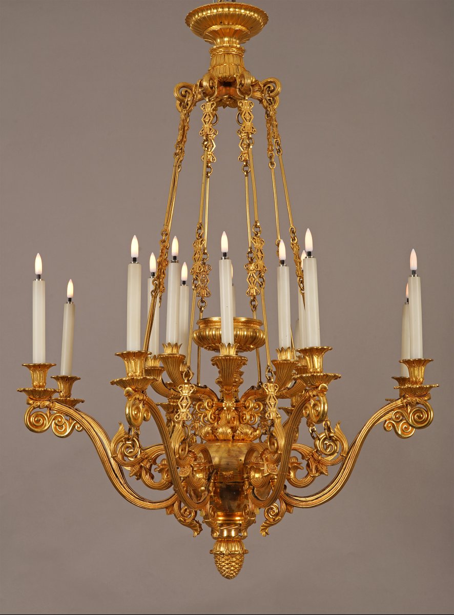 G.-j. Galle, Restauration Period Chandelier, France, Circa 1830-photo-4