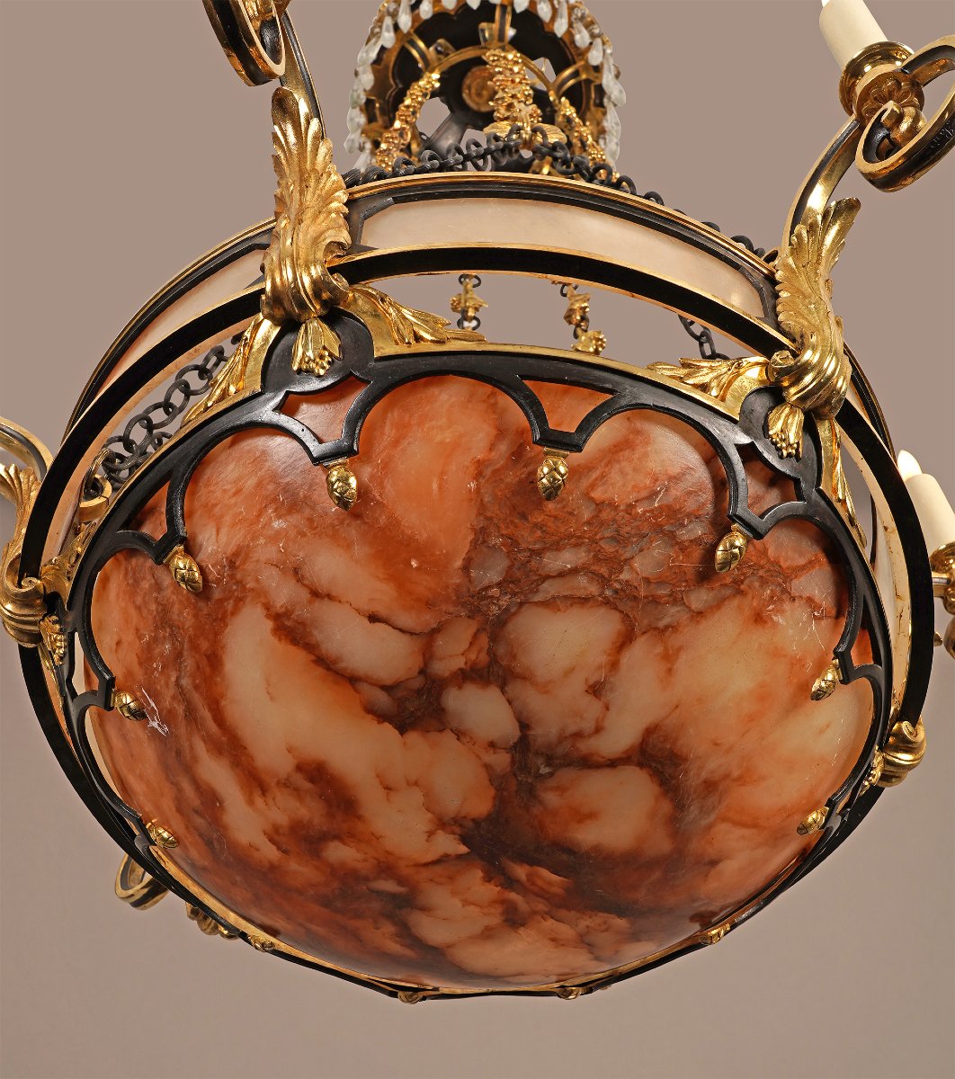 Susse Frères And O. Lelièvre, Chandelier With Vine Tendrils, France, Circa 1900-photo-4