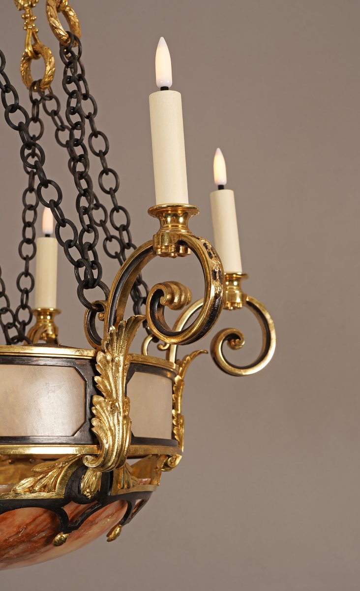 Susse Frères And O. Lelièvre, Chandelier With Vine Tendrils, France, Circa 1900-photo-6