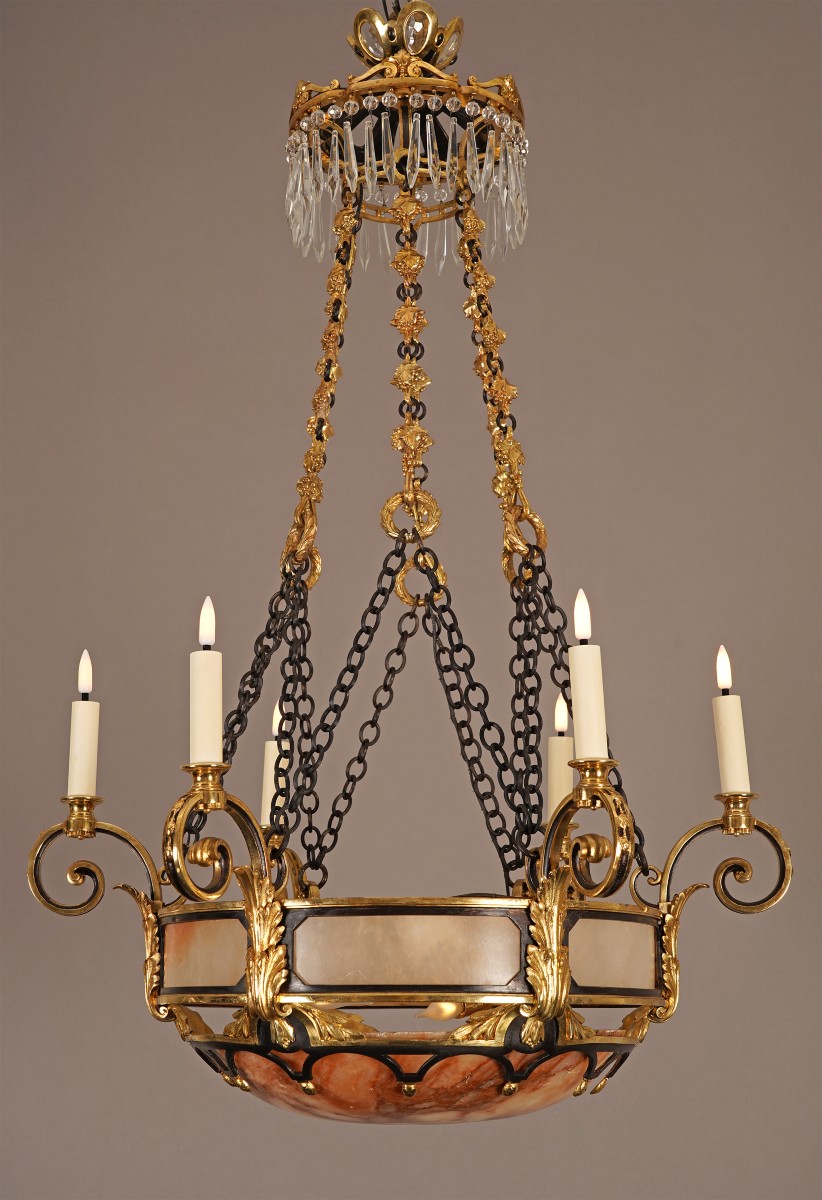 Susse Frères And O. Lelièvre, Chandelier With Vine Tendrils, France, Circa 1900