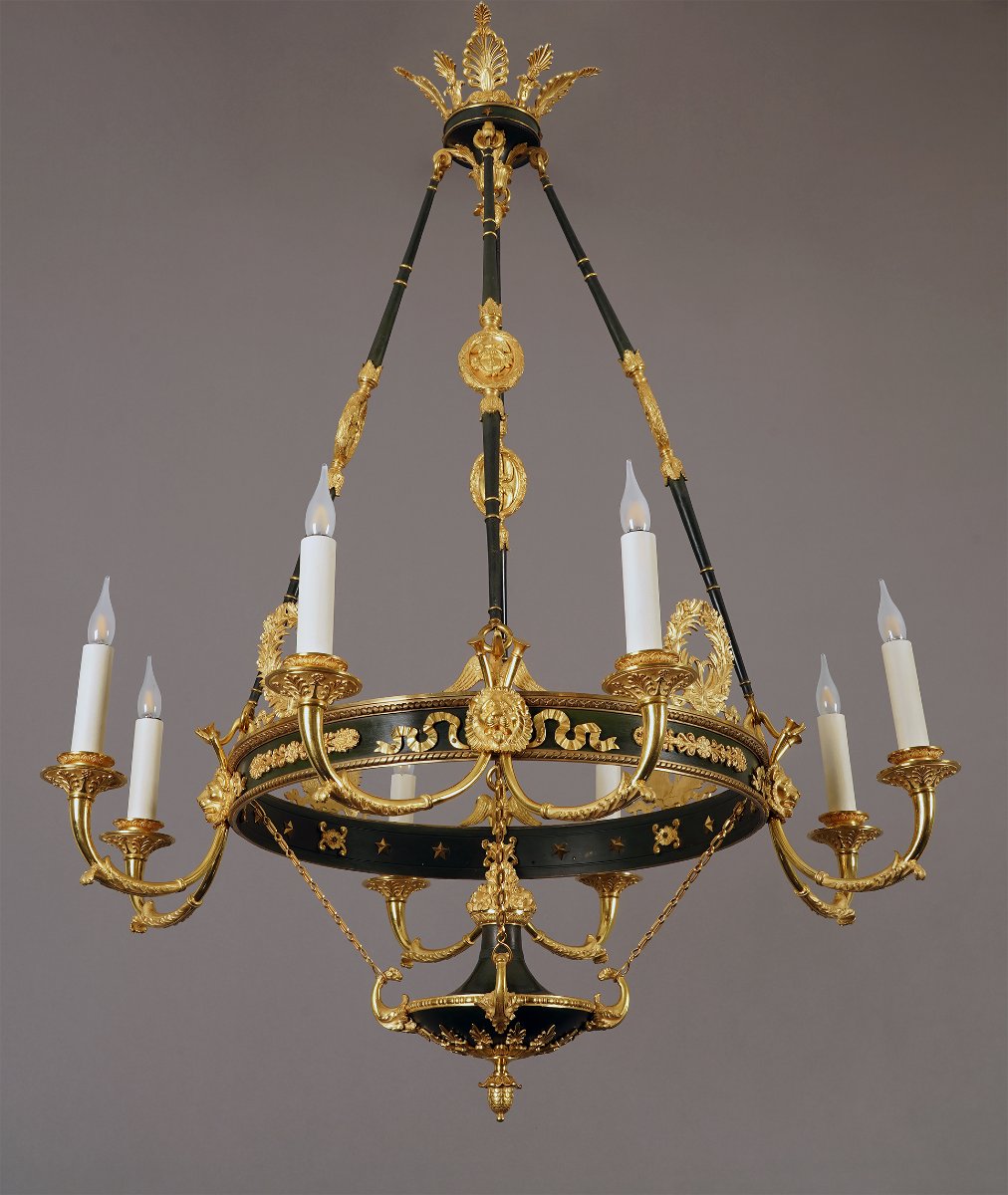 Maison Baguès, Lustre aux Palmettes, France, circa 1890-photo-3