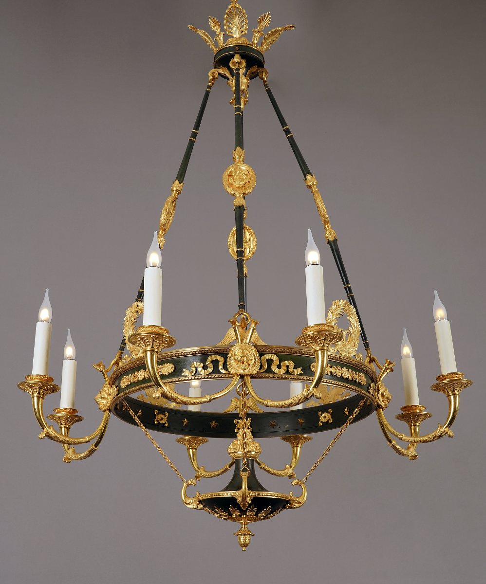 Maison Baguès, Lustre aux Palmettes, France, circa 1890-photo-4