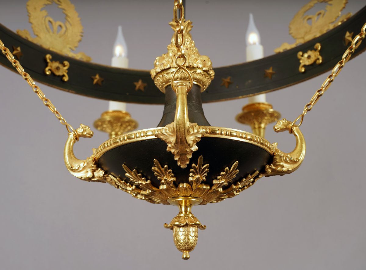 Maison Baguès, Lustre aux Palmettes, France, circa 1890-photo-3