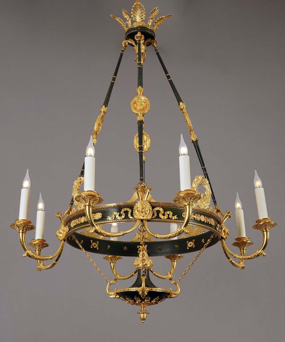 Maison Baguès, Lustre aux Palmettes, France, circa 1890