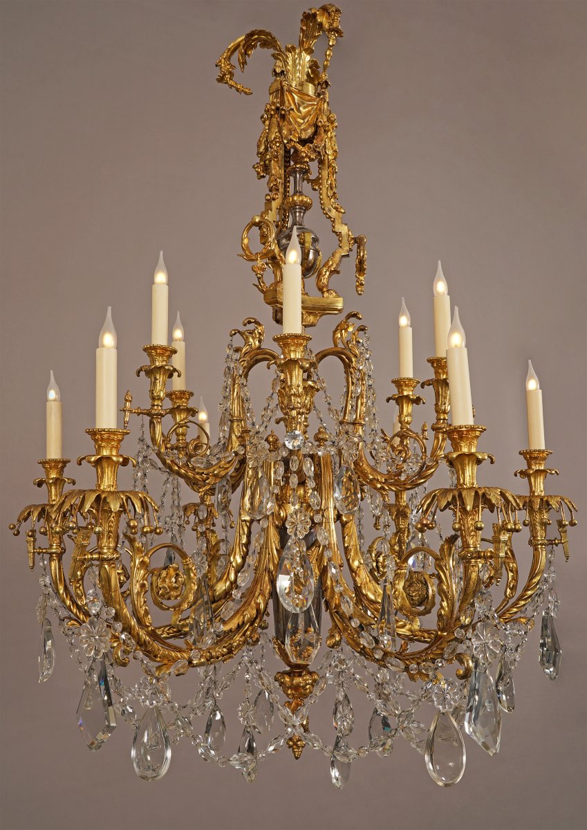 Lacarriere, Delatour Et Cie, "acanthus" Chandelier, France, Circa 1870-photo-2