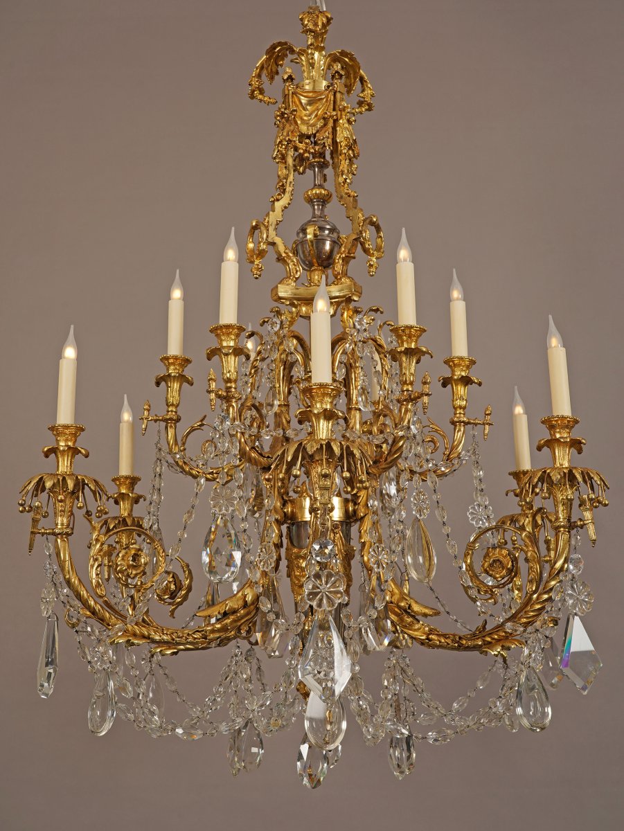 Lacarriere, Delatour Et Cie, "acanthus" Chandelier, France, Circa 1870-photo-3