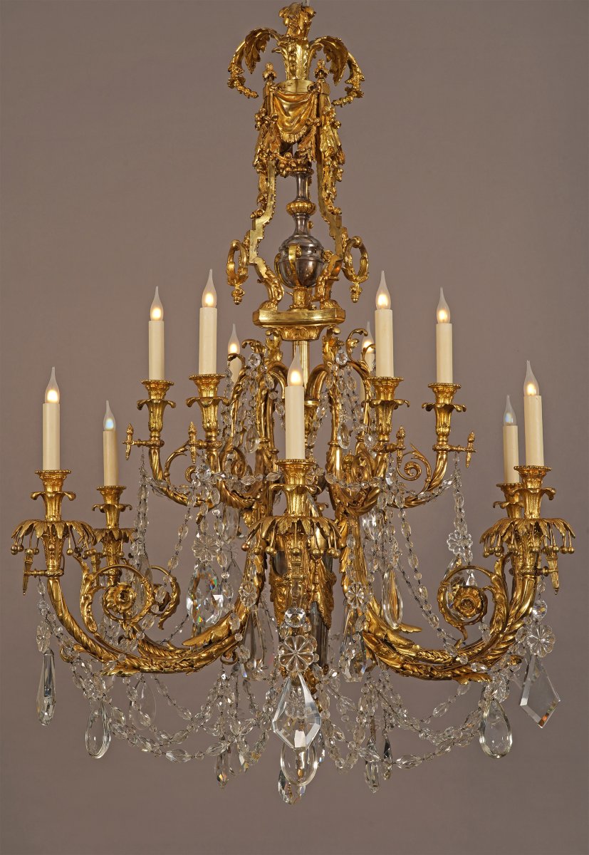 Lacarriere, Delatour Et Cie, "acanthus" Chandelier, France, Circa 1870-photo-4