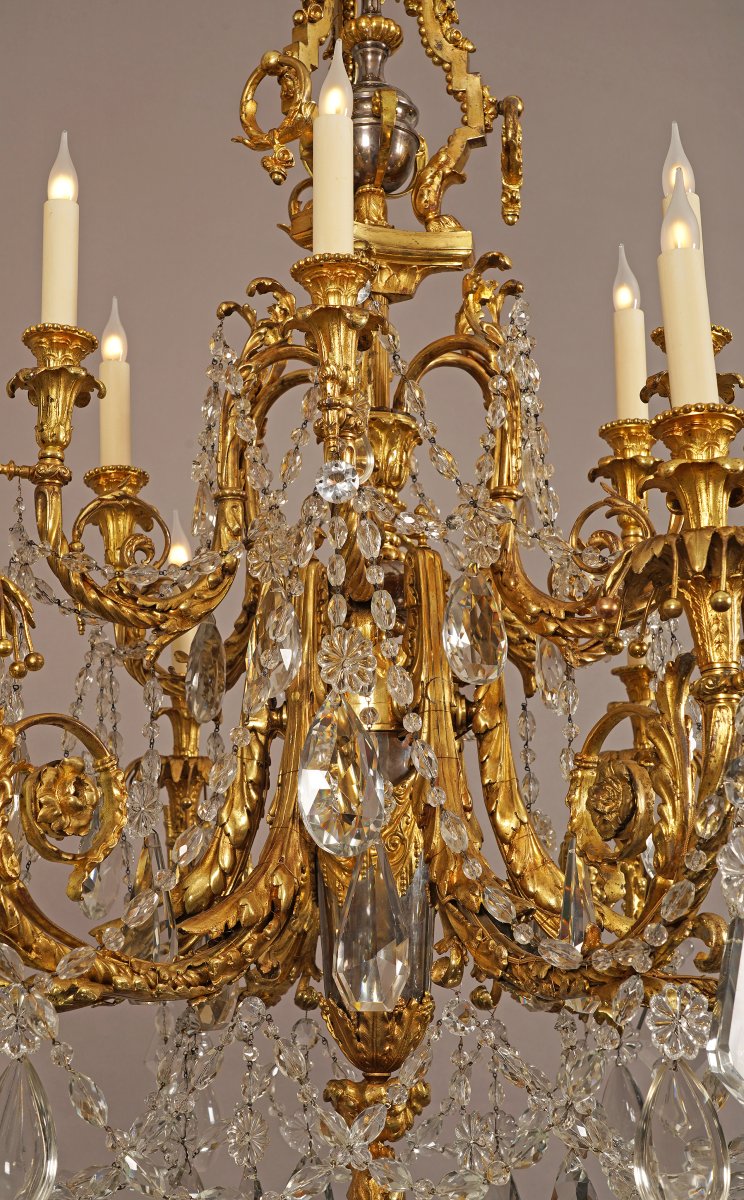 Lacarriere, Delatour Et Cie, "acanthus" Chandelier, France, Circa 1870-photo-4