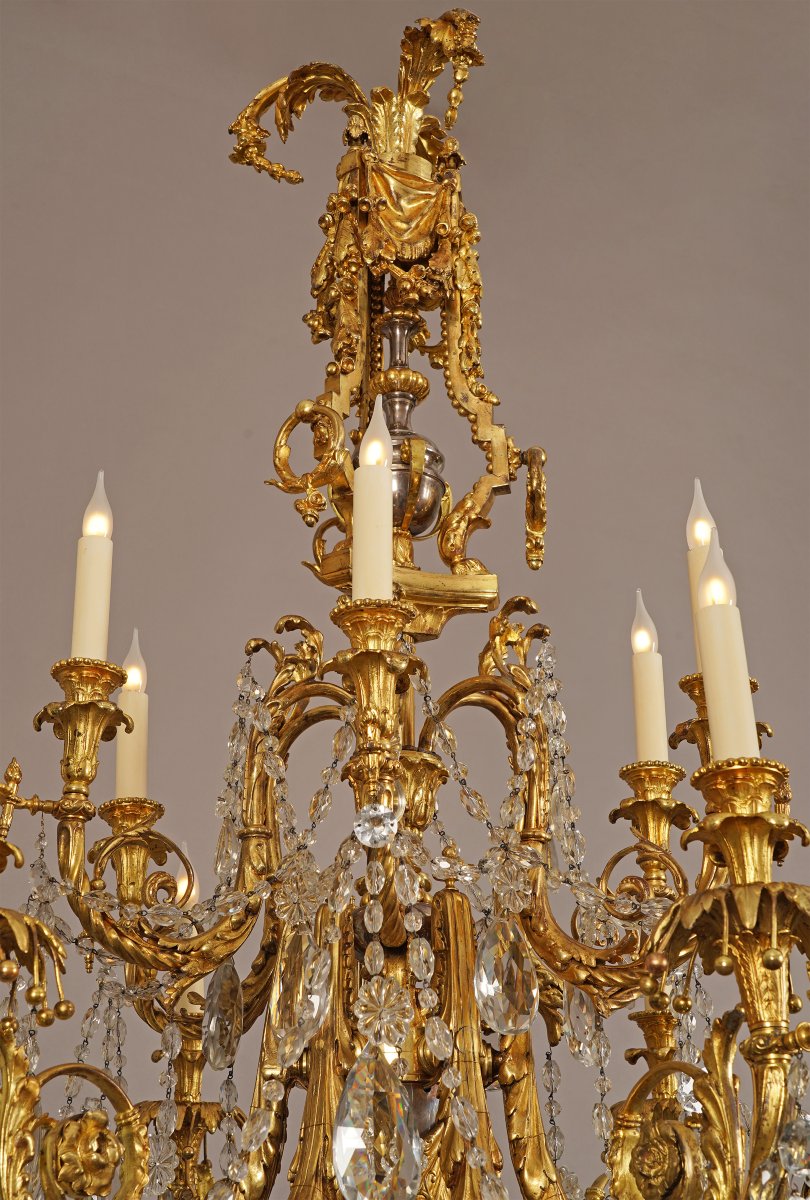 Lacarriere, Delatour Et Cie, "acanthus" Chandelier, France, Circa 1870-photo-6