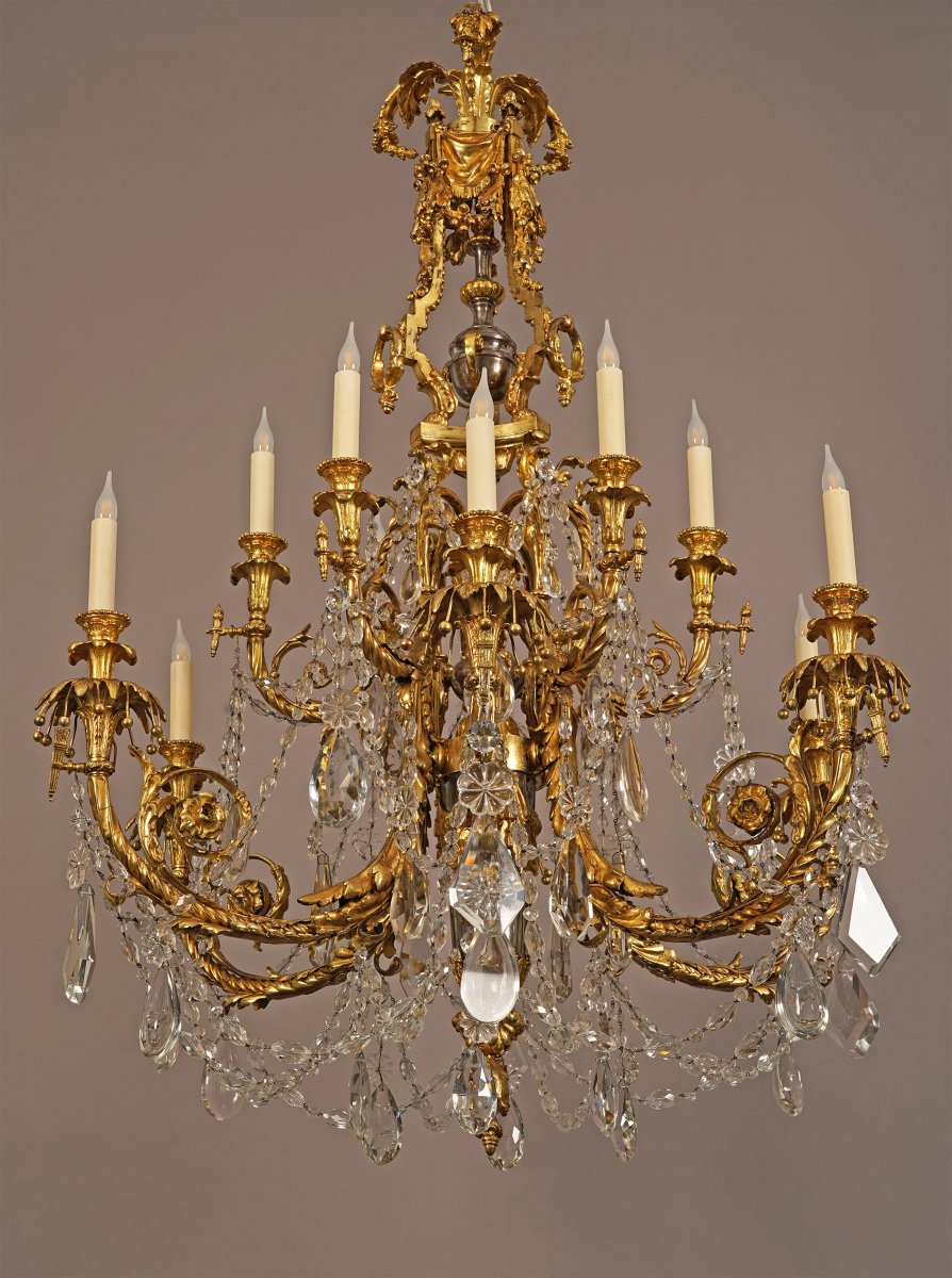 Lacarriere, Delatour Et Cie, "acanthus" Chandelier, France, Circa 1870-photo-7