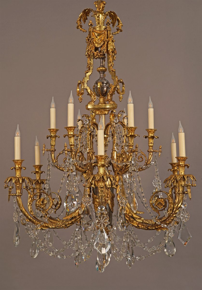 Lacarriere, Delatour Et Cie, "acanthus" Chandelier, France, Circa 1870-photo-8