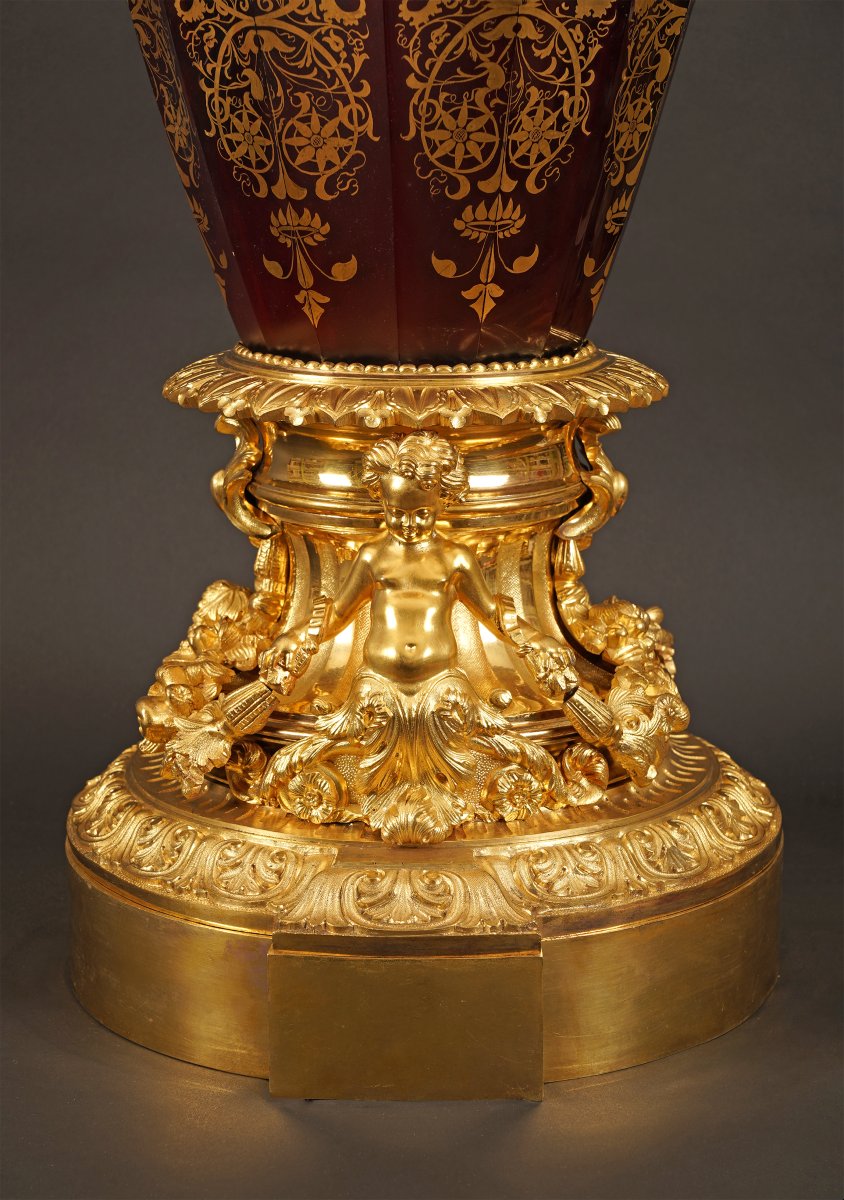 A. Giroux, Vase With Tritons, France, Circa 1860-photo-4