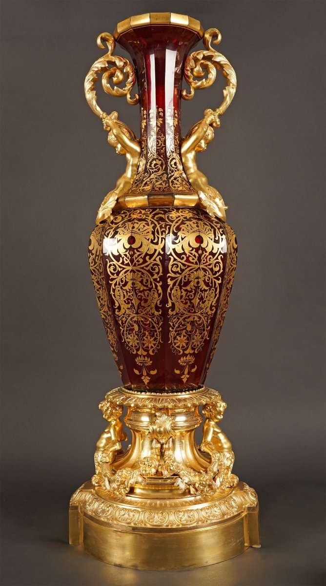 A. Giroux, Vase With Tritons, France, Circa 1860