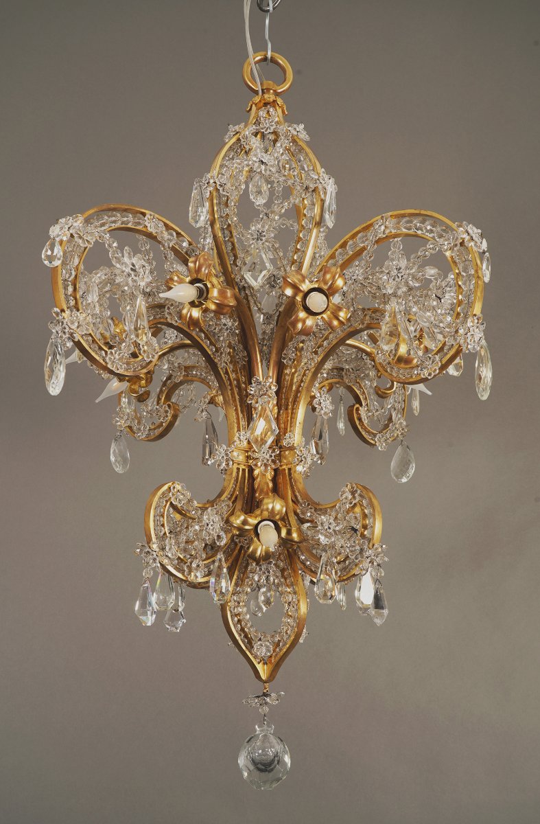 Maison Baguès, Lustre « Fleur de Lys », France, Circa 1900-photo-1