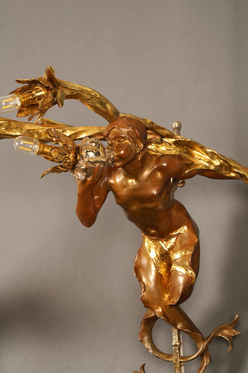 G. de Kerveguen, "Triton et Sirène", France, Circa 1890-photo-1