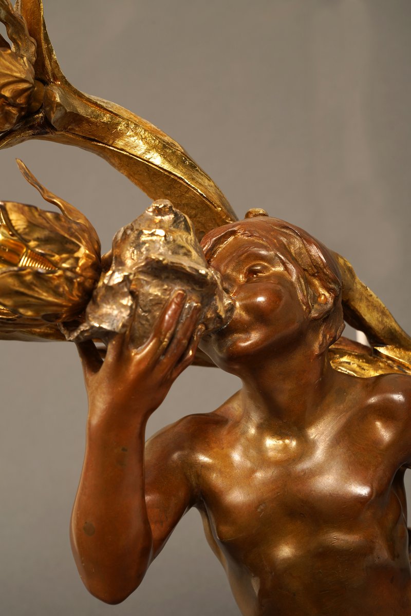 G. de Kerveguen, "Triton et Sirène", France, Circa 1890-photo-3