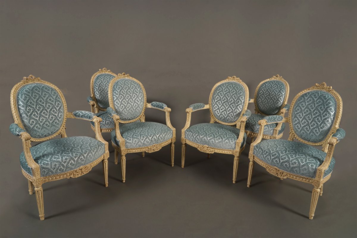 J.-B. III Lelarge, Ensemble de six fauteuils en cabriolet, France, Circa 1780-photo-2