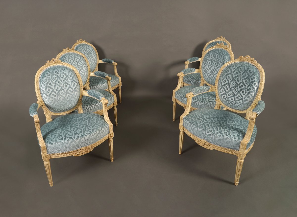 J.-B. III Lelarge, Ensemble de six fauteuils en cabriolet, France, Circa 1780-photo-4