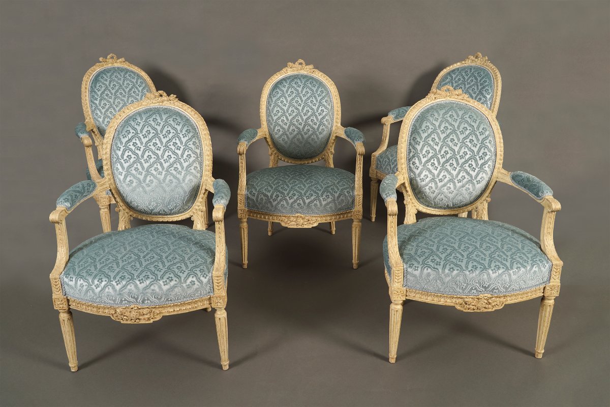 J.-B. III Lelarge, Ensemble de six fauteuils en cabriolet, France, Circa 1780-photo-1