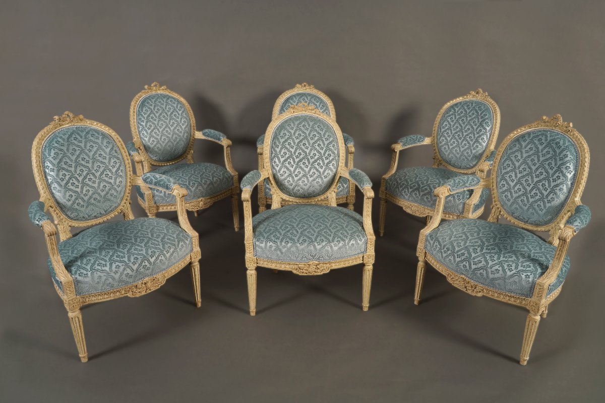 J.-B. III Lelarge, Ensemble de six fauteuils en cabriolet, France, Circa 1780