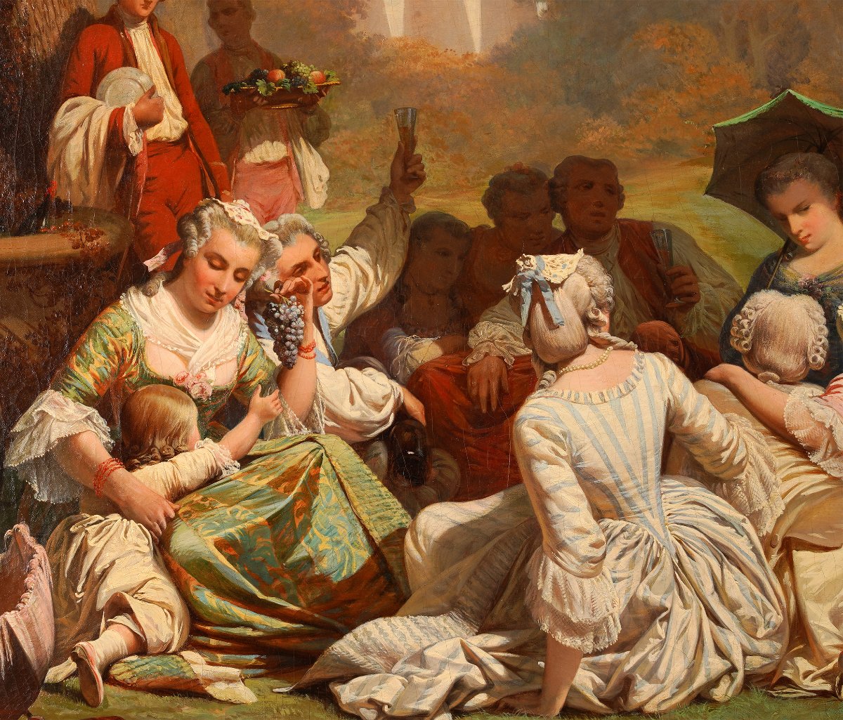 J.-A. Duval Le Camus, "Fête Galante dans un parc", France, circa 1850-photo-4