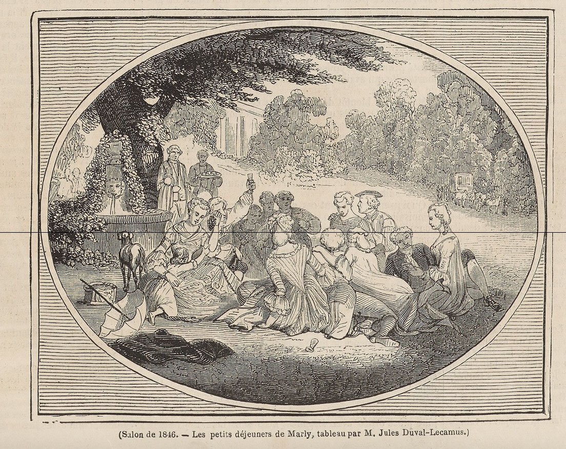 J.-A. Duval Le Camus, "Fête Galante dans un parc", France, circa 1850-photo-7