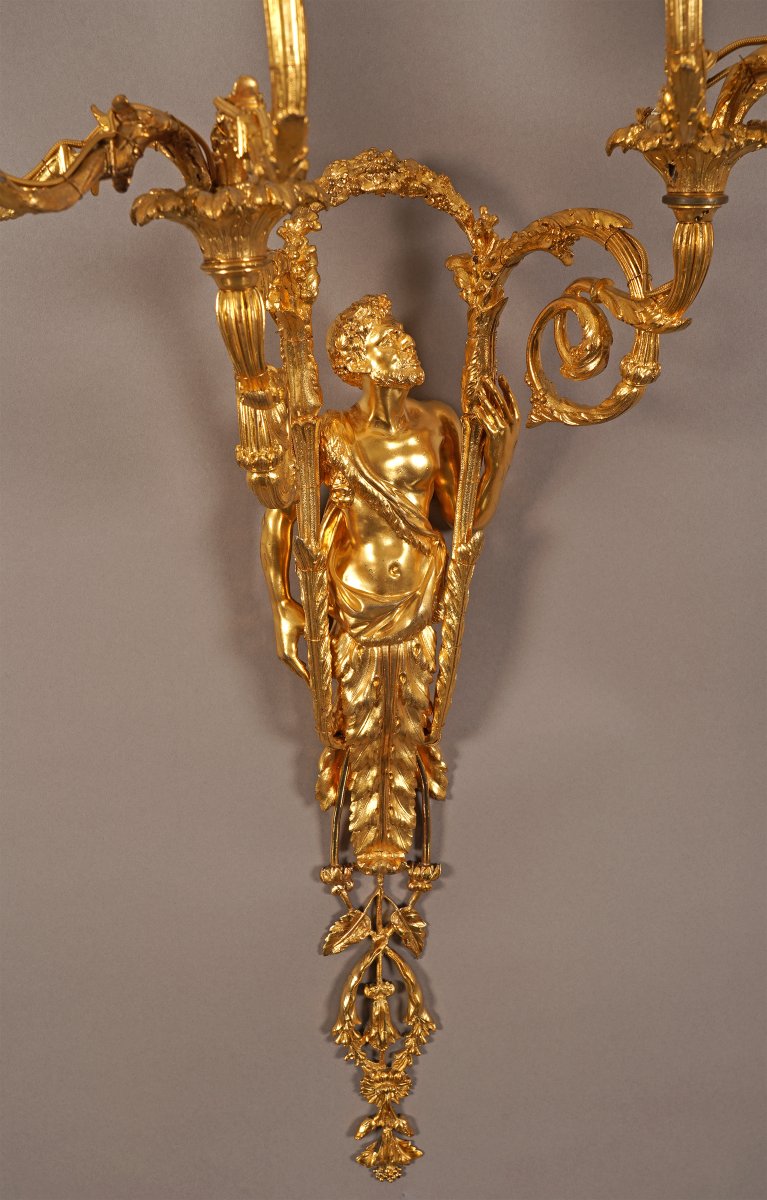 A. Delafontaine, Quatre Appliques « Hercule et Omphale », France, Circa 1880-photo-2