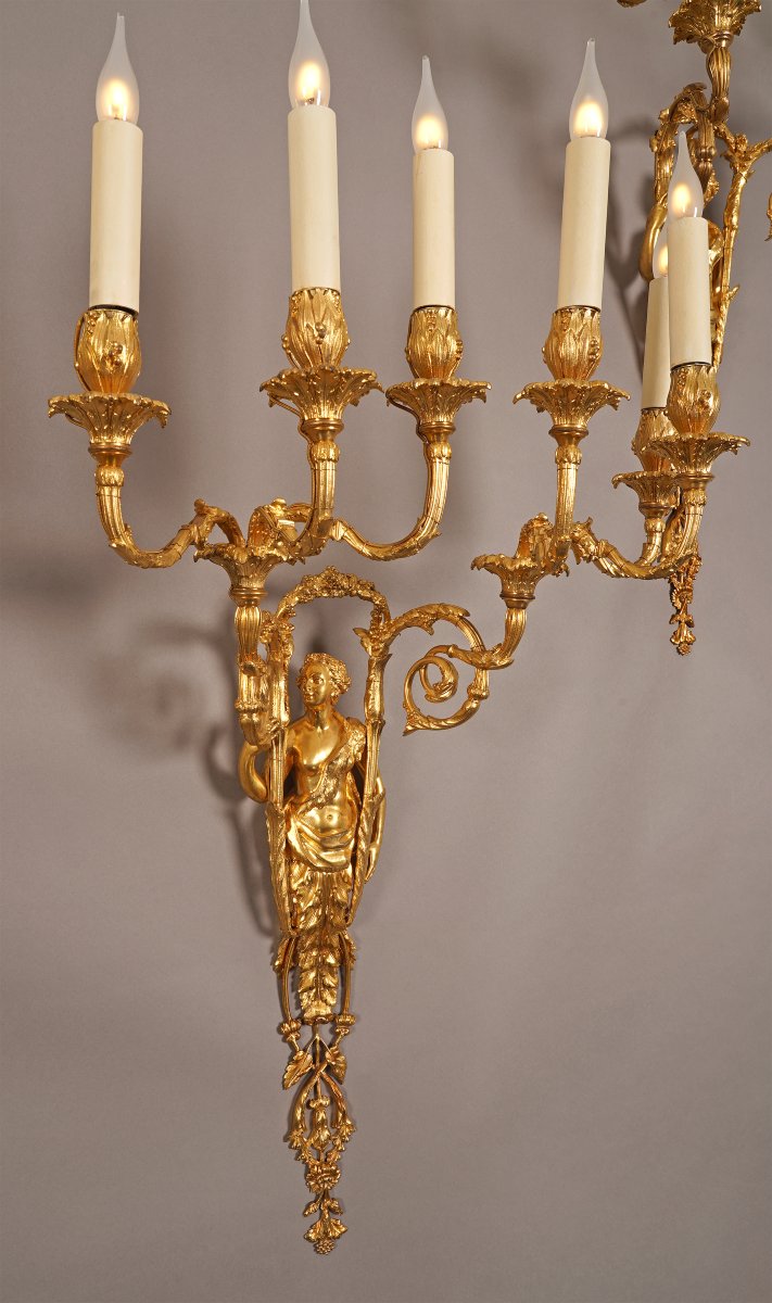 A. Delafontaine, Quatre Appliques « Hercule et Omphale », France, Circa 1880-photo-6
