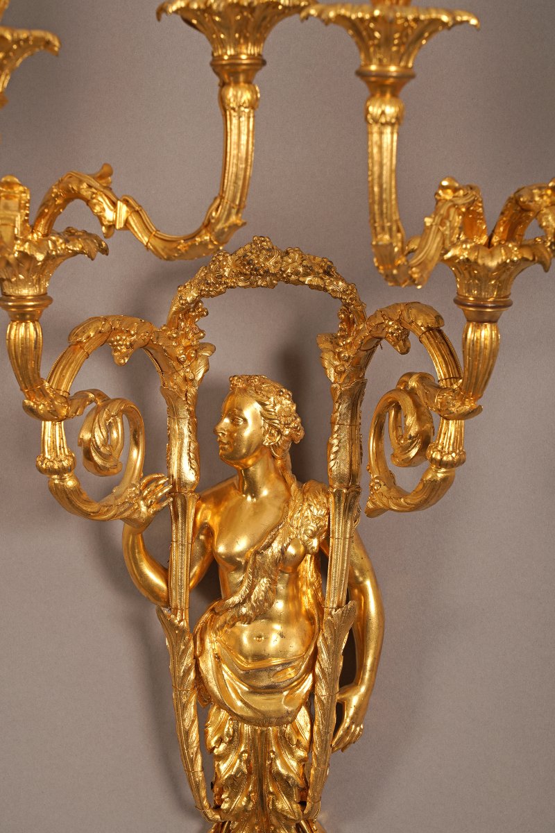 A. Delafontaine, Quatre Appliques « Hercule et Omphale », France, Circa 1880-photo-7