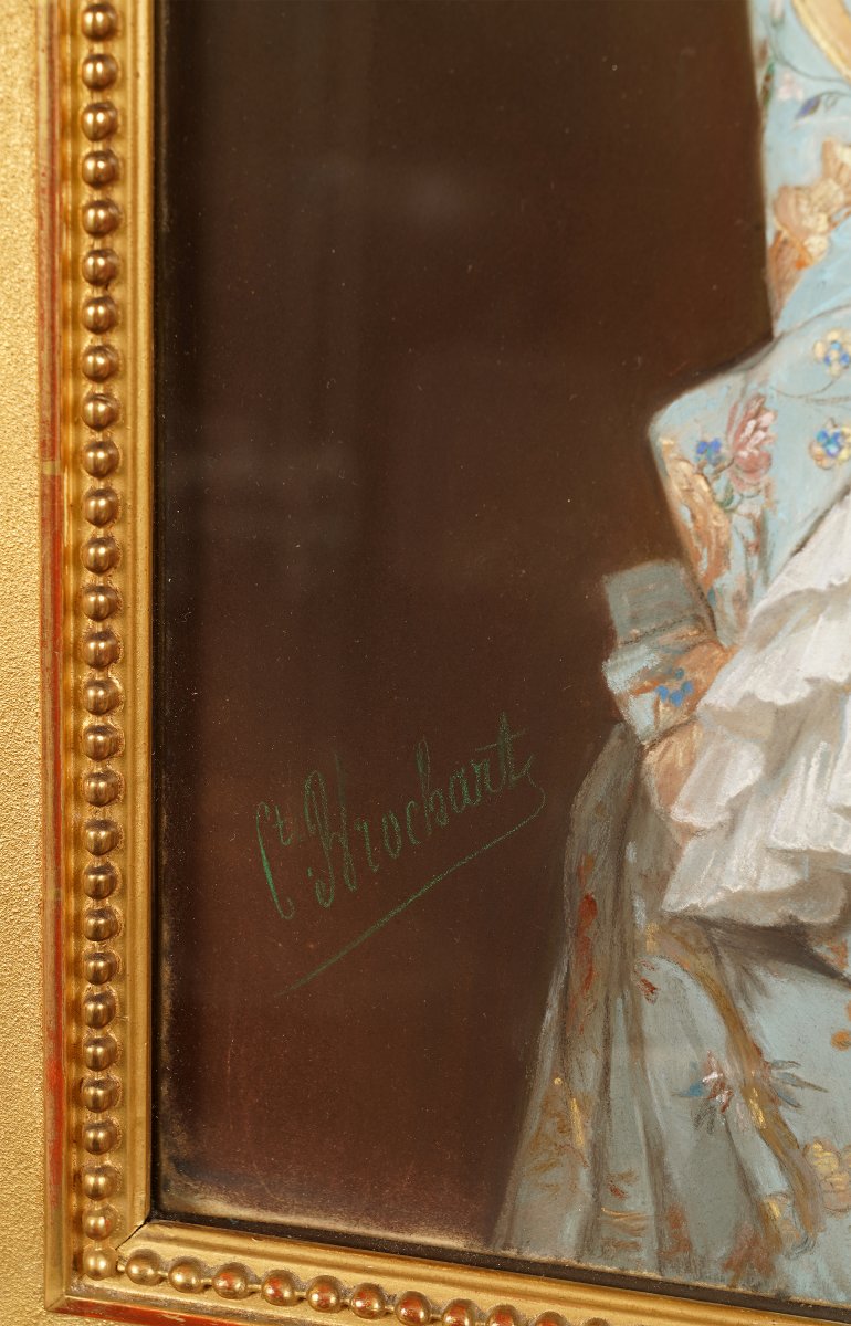 C.-j. Brochart, “the Young Horsewoman” And “the Girl With The Hat,” France, Circa 1870-photo-2