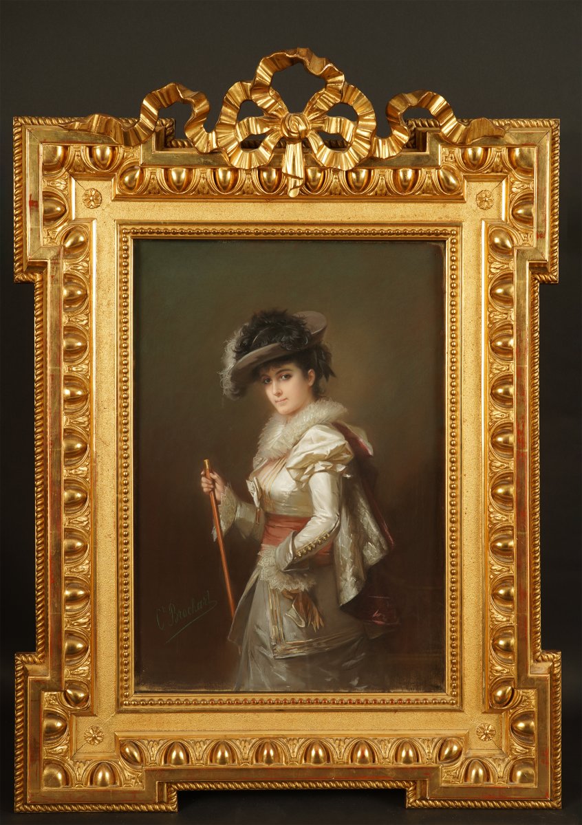 C.-j. Brochart, “the Young Horsewoman” And “the Girl With The Hat,” France, Circa 1870-photo-3