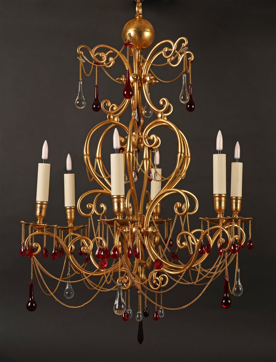 Baccarat, Lustre orientaliste, France, circa 1890