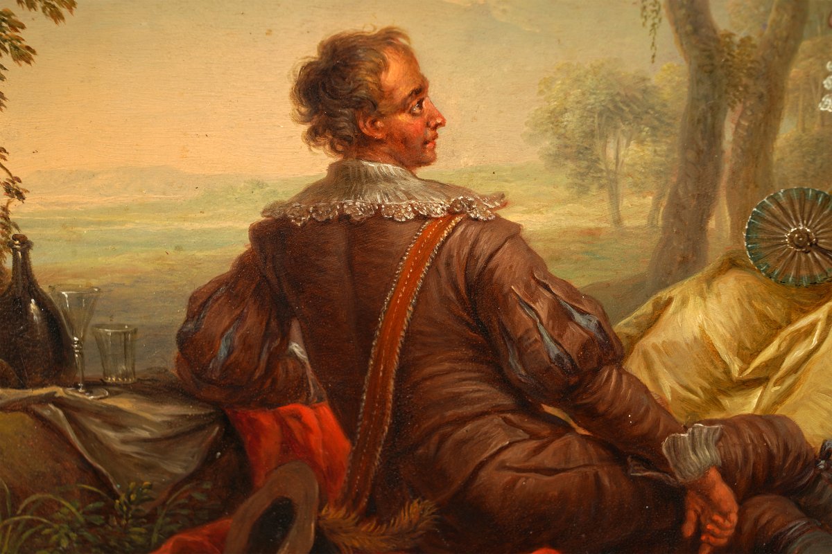 F.-c. Janneck, « The First Meeting » « The Reading », Austria, Circa 1740-photo-4