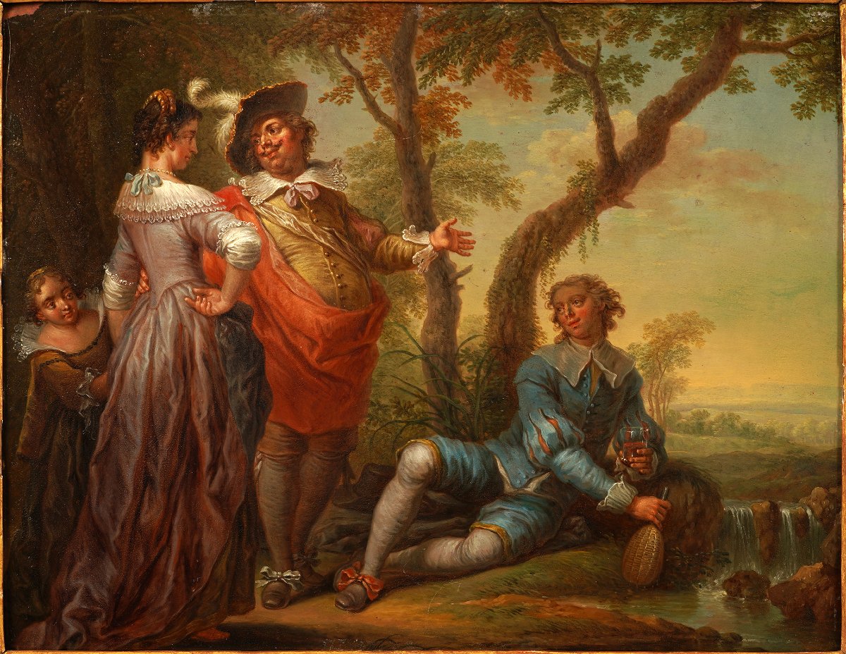 F.-c. Janneck, « The First Meeting » « The Reading », Austria, Circa 1740-photo-3